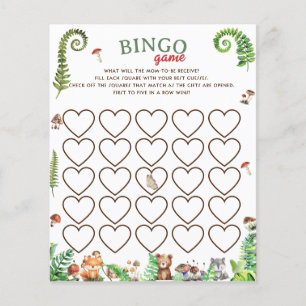 Papier Jeu de baby shower loto animaux de la forêt