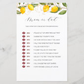 Papier Jeu de Baby Shower Maman ou Papa Citron Agrumes (Devant)