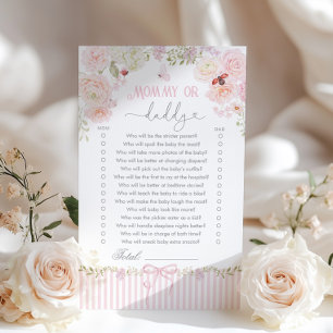 Papier Jeu de Baby Shower Maman ou Papa Love Bug