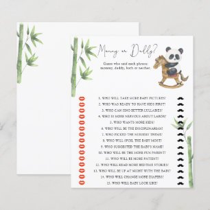Papier Jeu de baby shower Maman ou papa ours panda