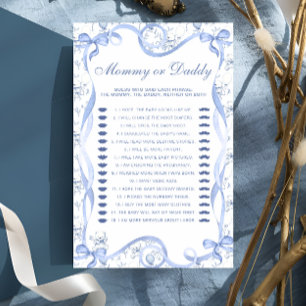 Papier Jeu de Baby Shower Maman ou Papa Ourson en Peluche