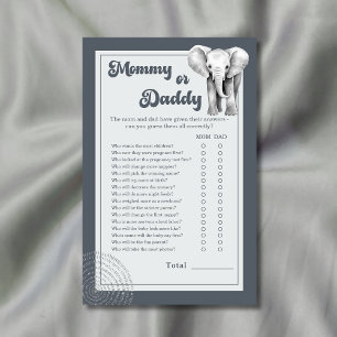 Papier Jeu de Baby Shower «Maman ou Papa ?» sur le thème