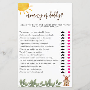 Papier Jeu de baby shower maman ou papa thème ferme