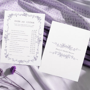 Papier Jeu de Baby Shower Mariage 'Au-dessus ou en dessou
