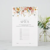 Papier Jeu de Baby Shower Mariage Fleurs de Jardin Aquare (Debout devant)