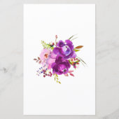 Papier Jeu de Baby Shower Mariage Fleurs Violettes (Dos)
