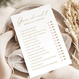 Papier Jeu de baby shower mariage minimal or Il a dit Ell