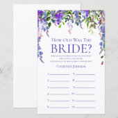 Papier Jeu de Baby Shower Mariée au Wistéria Violet (Devant / Derrière)