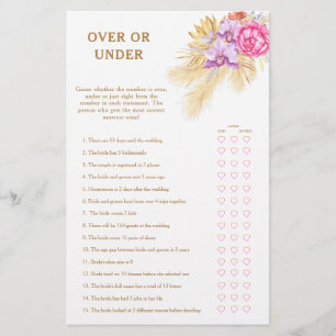 Papier Jeu de baby shower mariée boho pampa - Plus ou moi
