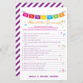 Papier Jeu de Baby Shower Mexicain Imprimé (Devant / Derrière)