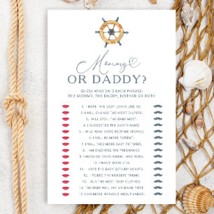 Papier Jeu de Baby shower moderne maman ou papa Nautique
