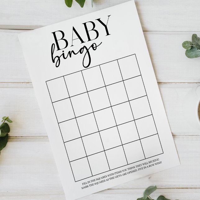 Papier Jeu de Baby Shower Moderne Simple Recto-Verso (Créateur téléchargé)