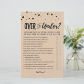 Papier Jeu de baby shower modifiable Over ou Under (Debout devant)