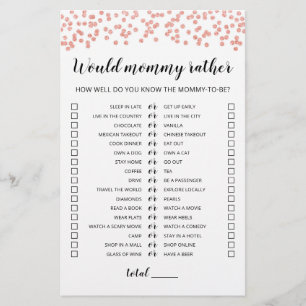 Papier Jeu de Baby Shower Modifiable 'Plutôt Maman'