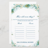 Papier Jeu de Baby Shower modifiable 'Quel âge avaient-il (Devant / Derrière)