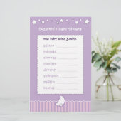 Papier Jeu de Baby Shower - Mots Mêlés (Debout devant)