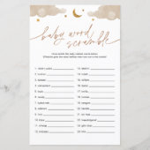 Papier Jeu de baby shower "Mots mêlés bébé - Étoile scint (Devant)