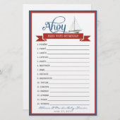 Papier Jeu de Baby shower nautique - Bébé Word Scramble (Devant / Derrière)