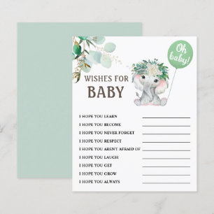 Papier Jeu de Baby shower neutre pour le genre éléphant