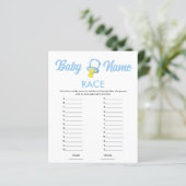 Papier Jeu de Baby Shower "Nom de la Course" Budget Bleu (Debout devant)