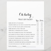 Papier Jeu de Baby Shower Oh Bébé en Calligraphie Moderne (Devant)