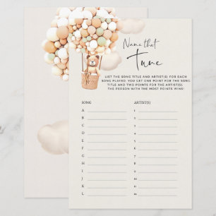 Papier Jeu de Baby Shower Ours - Identifiez cette mélodie