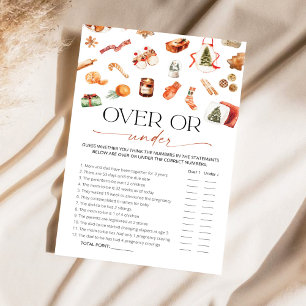 Papier Jeu de Baby Shower : Plus ou Moins en Hiver