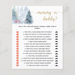 Papier Jeu de baby shower pour maman ou papa d'hiver