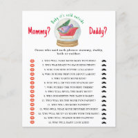 Jeu de baby shower pour maman ou papa - traîneau d
