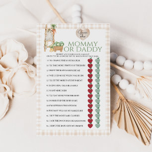 Papier Jeu de Baby shower pour papa ou maman cultivé loca