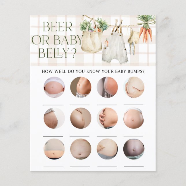 Papier Jeu de Baby shower pour papa ou maman cultivé loca (Devant)