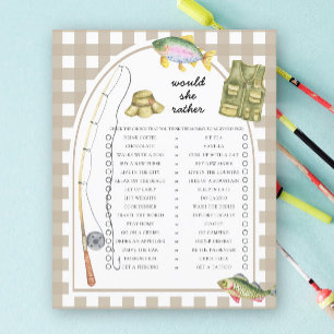 Papier Jeu de baby shower pour pêcheur : "Préférerait-ell