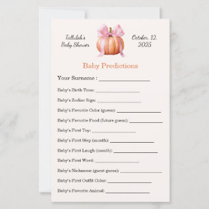 Papier Jeu de Baby Shower Prédictions de Bébé Fête Am