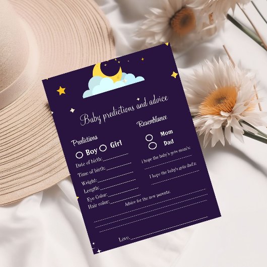 Papier Jeu de baby shower : Prédictions et conseils pour