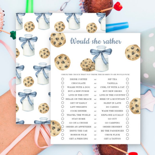 Papier Jeu de baby shower 'Préférerait-elle des biscuits  (Créateur téléchargé)