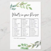 Papier Jeu de Baby Shower Qu'est-ce qu'il y a dans votre (Devant)