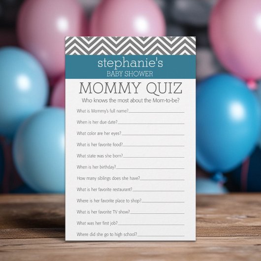 Papier Jeu de Baby Shower - Qui connaît le mieux Maman