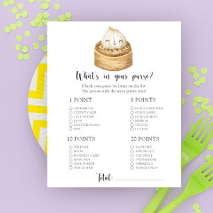 Papier Jeu de baby shower : Qu'y a-t-il dans ton sac, béb