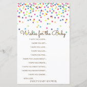 Papier Jeu de Baby shower Rainbow Sprinkle IMPRIMÉ (Devant)