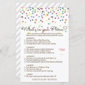 Papier Jeu de Baby shower Rainbow Sprinkle IMPRIMÉ (Devant / Derrière)