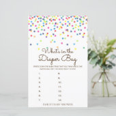 Papier Jeu de Baby shower Rainbow Sprinkle IMPRIMÉ (Debout devant)