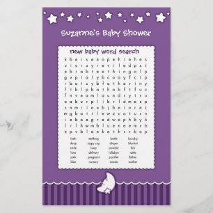 Papier Jeu de Baby Shower - Recherche de mots