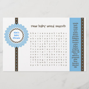 Papier Jeu de baby shower - Recherche de mots