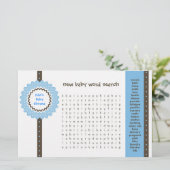 Papier Jeu de baby shower - Recherche de mots (Debout devant)