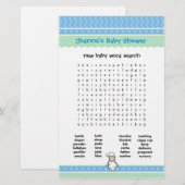 Papier Jeu de Baby Shower - Recherche de mots (Devant / Derrière)