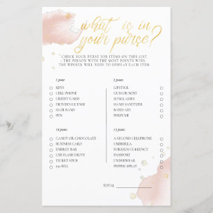 Papier Jeu de Baby Shower Rose d'Hiver Qu'Est-Ce Qu'Il Y