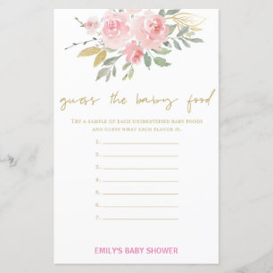 Papier Jeu de Baby shower rose et or roux IMPRIMÉ