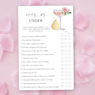 Papier Jeu de baby shower - Rose Prosecco - Au-dessus ou
