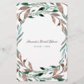 Papier Jeu de Baby Shower Rustique avec Verdure pour un M (Dos)