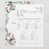 Papier Jeu de Baby Shower Rustique de Fleurs d'Hiver pour (Devant / Derrière)